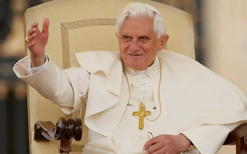 Pope Benedict waves